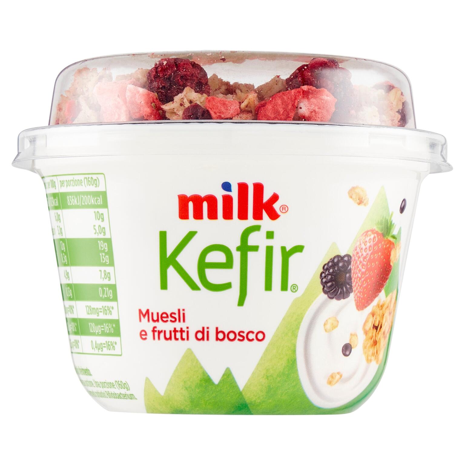 Kefir mix croccante frutti di bosco 160g Mi       lk