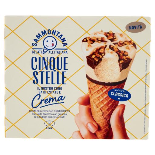 Cono Cinque Stelle Crema 6pz 450g Sammontana
