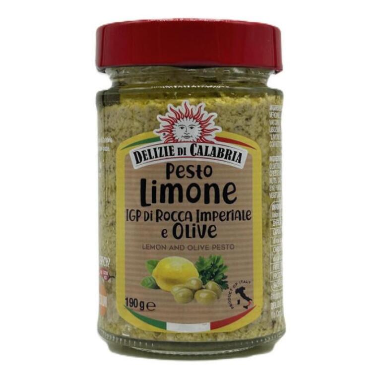 Pesto Limone IGP di rocca imperiale e olive 190g Delizie di Calabria