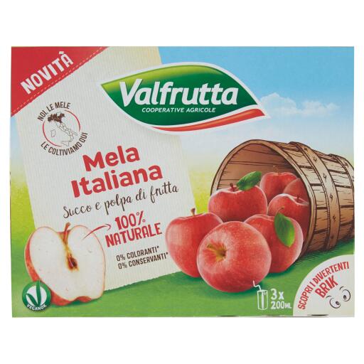 Bevanda gusto mela brick 3x200ml Valfrutta