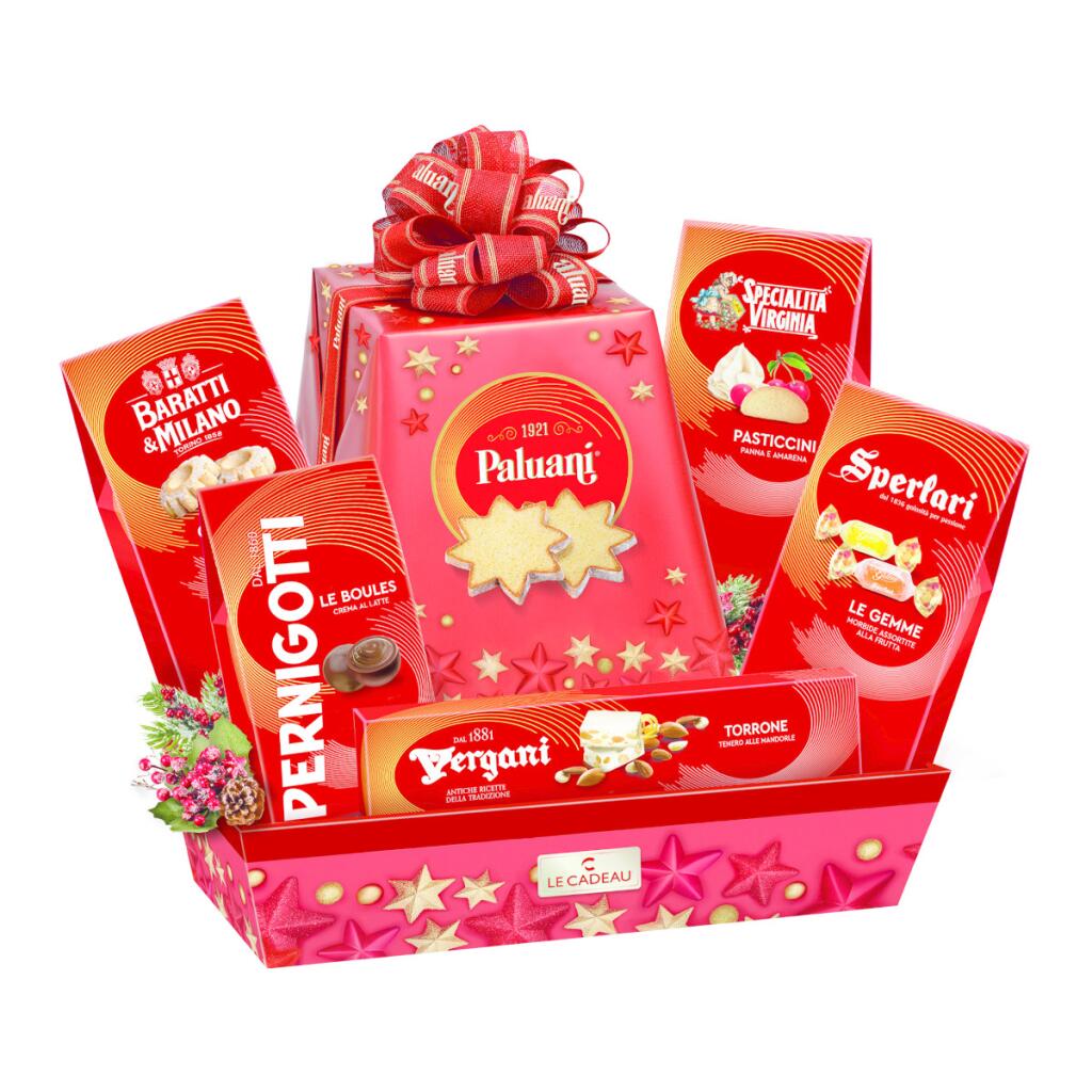 Cesto Natalizio Agrifoglio 7pezzi Le Cadeau