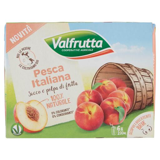 Succo e polpa gusto pesca brick 6x200ml Valfrutta