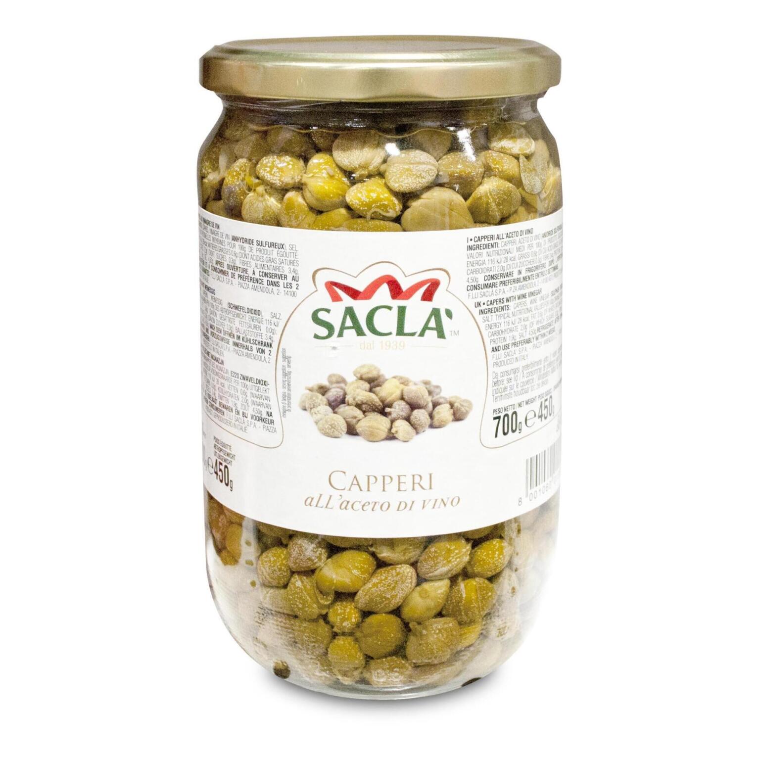 Capperi all'aceto di vino 700g  Saclà