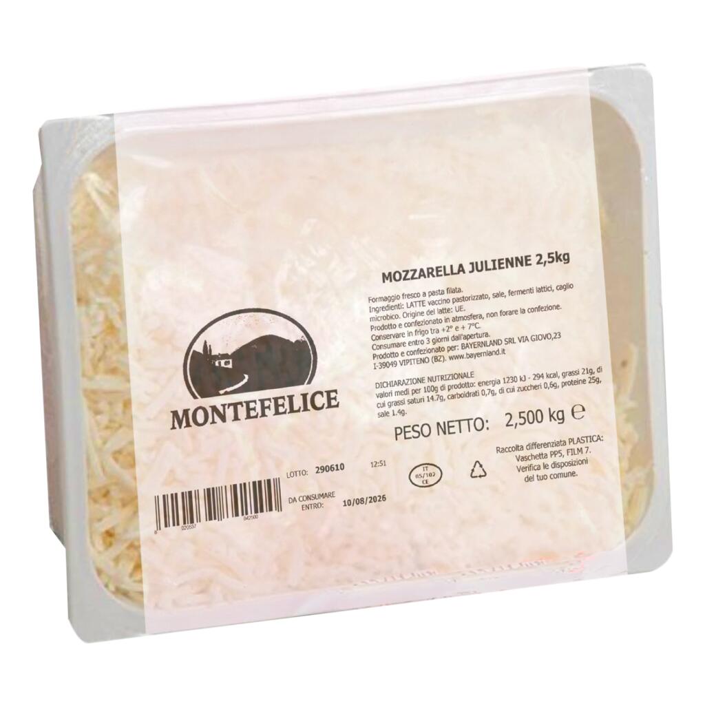 Mozzarella julienne 2,5kg