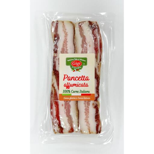 Pancetta affumicata a fette 100g circa sottovuoto Gigi Salumificio