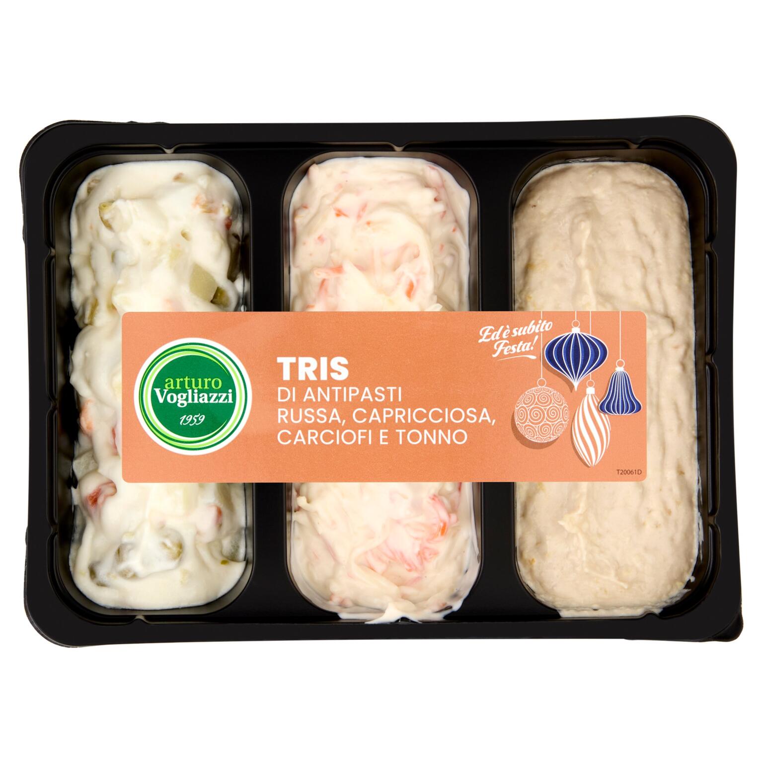 Tris di Antipasti (Russa,Capricciosa,Salsa Carciofi e Tonno)450g Vogliazzi