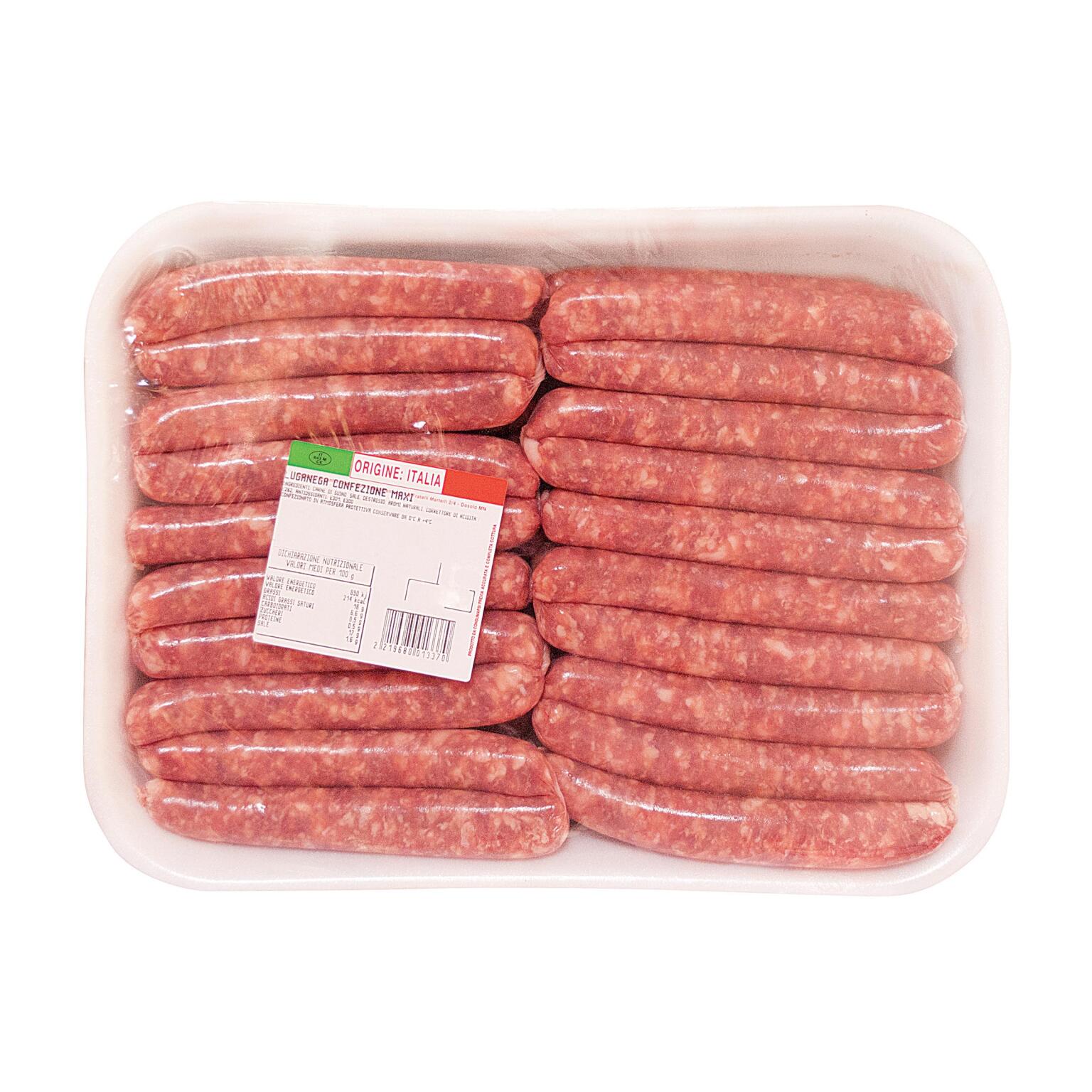 Salsiccia Luganega di suino confezione kg.1,50 sottovuoto