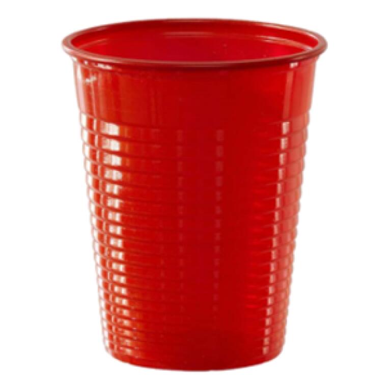 Bicchieri rossi di plastica da 200ml