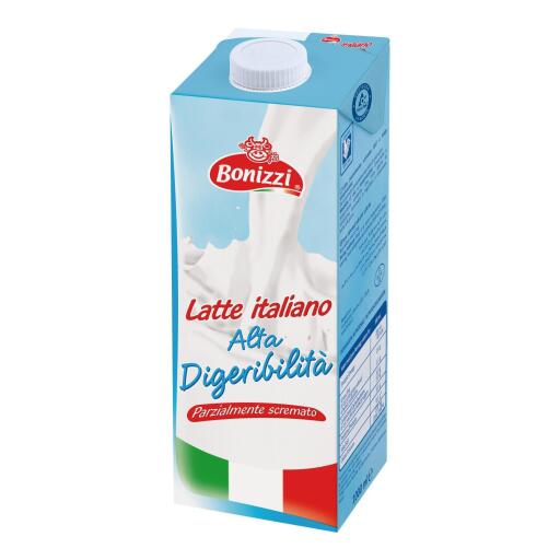 Latte italiano alta digeribilità parzialmente scremato UHT Bonizzi