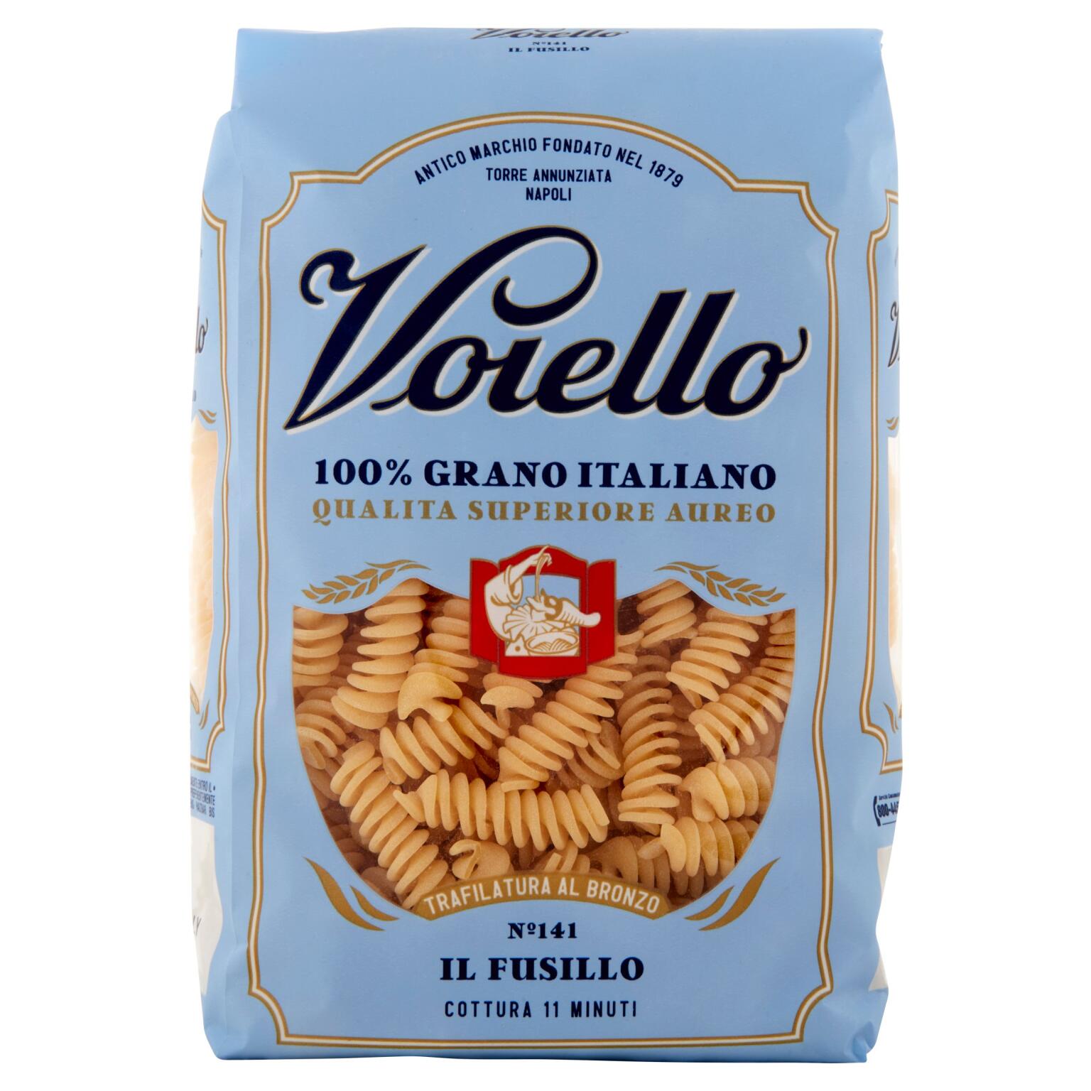 Fusilli pasta di semola di grano duro trafilati bronzo n°141 500g Voiello