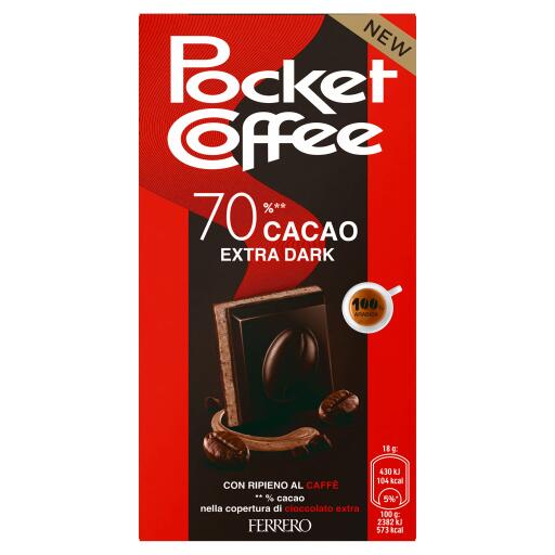Tavoletta Pocket Coffee extra dark 70% cacao 90g Ferrero