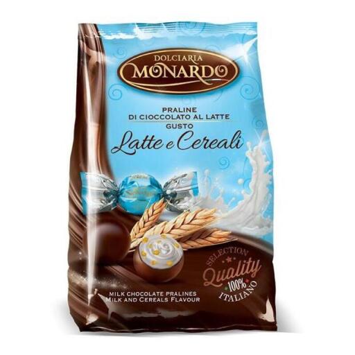 Praline latte e cereali 225g busta Monardo