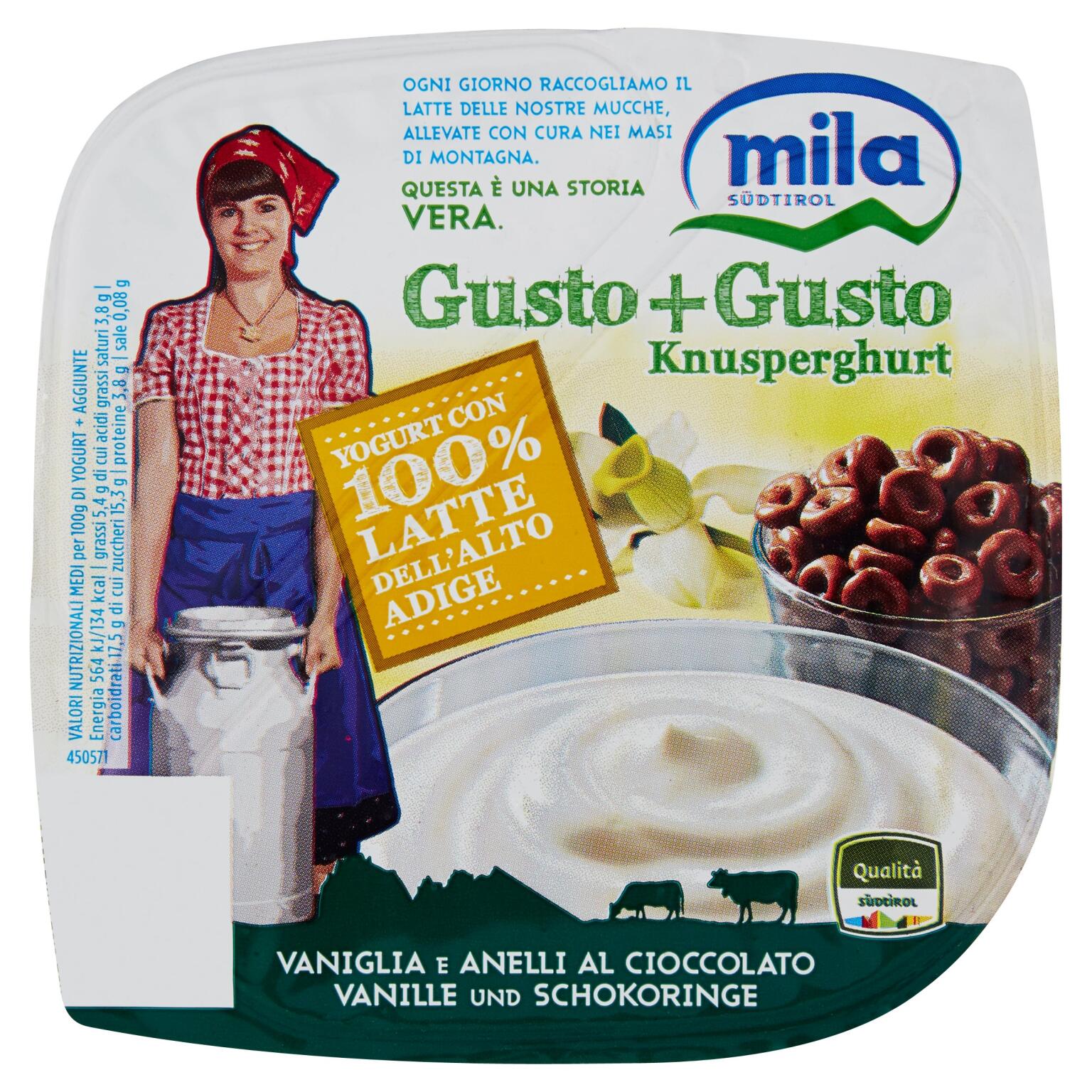 Gusto+gusto vaniglia e anelli di cioccolato 150g  Mila