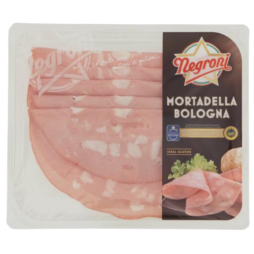Mortadella Bologna affettata IGP 100g Negroni e senza derivati del latte senza glutine