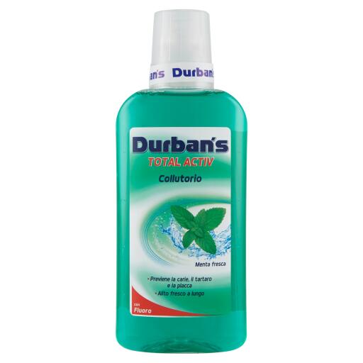 Collutorio Durban's senza alcool con fluoro menta  peperita 500ml