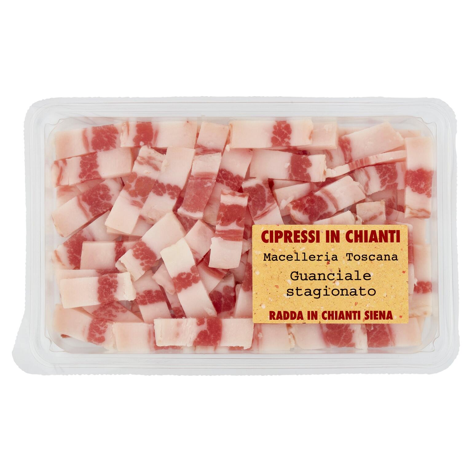 Guanciale per amatriciana cubetti 120g Cipressi in Chianti Macelleria Toscana