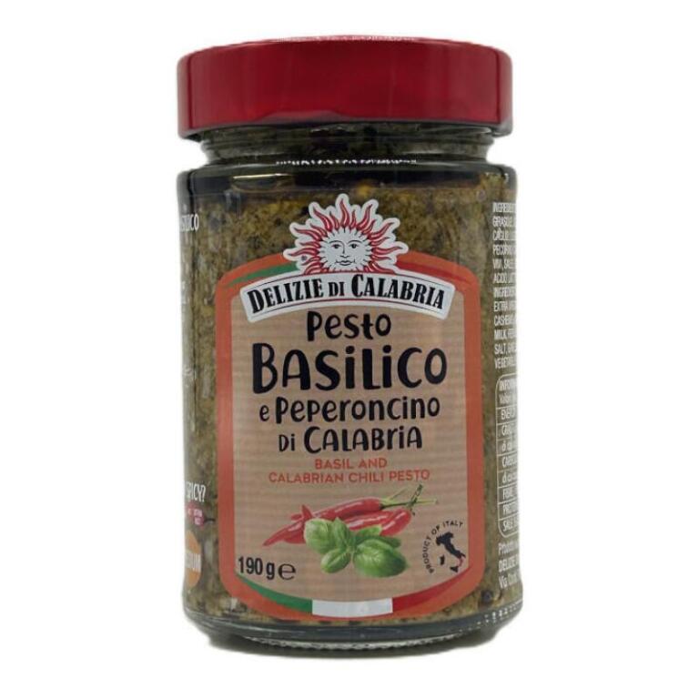 Pesto basilico e peperoncino di Calabria 190g Delizie di calabria