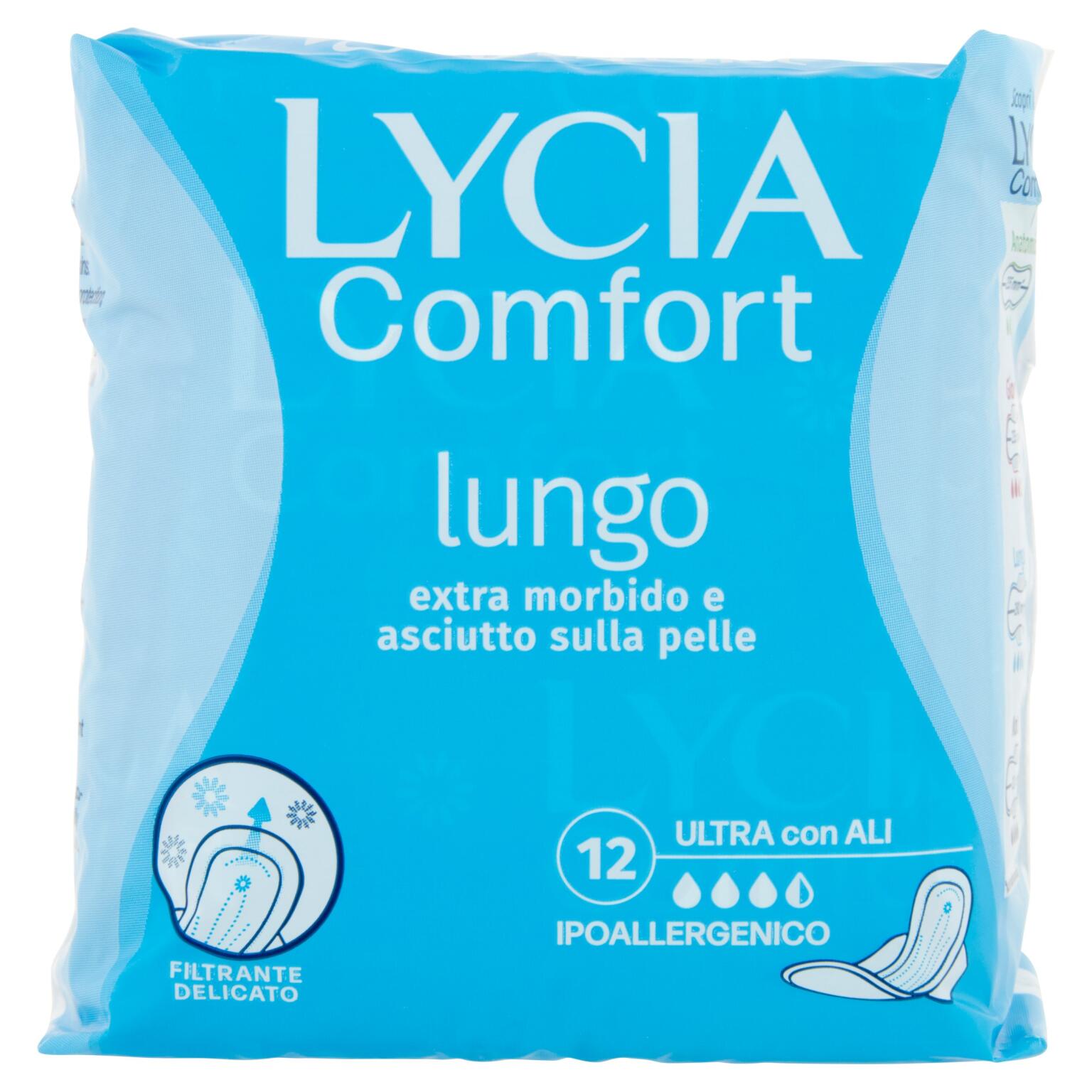 Assorbenti ultrasottili maxi comfort 12 pezzi con ali Lycia