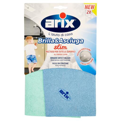 Panni 2pz Brilla&Asciuga Slim Arix