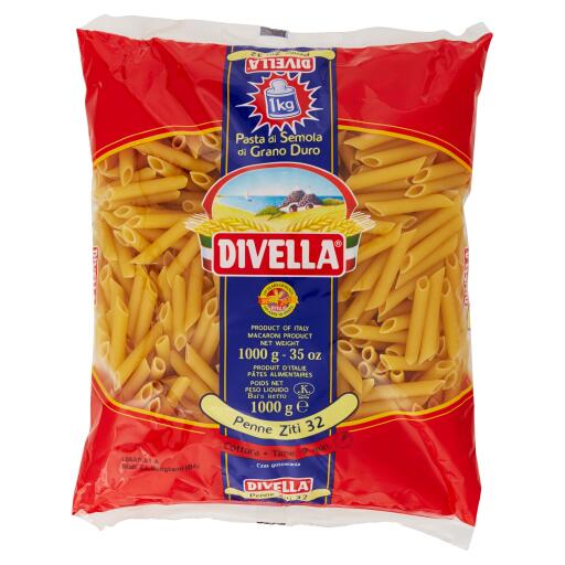 Penne ziti n°32 pasta di semola di grano duro 1Kg Divella