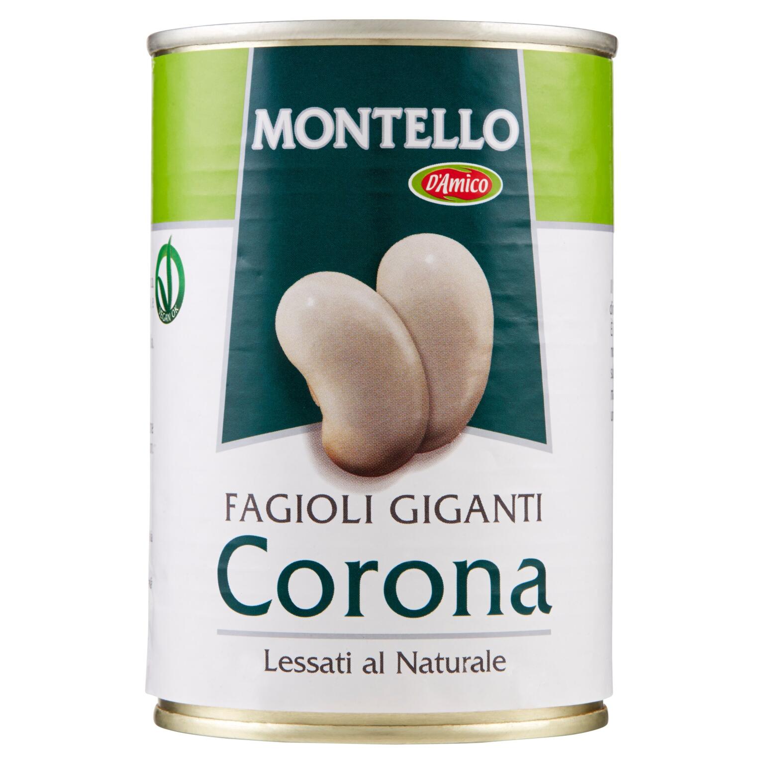 Fagioli Giganti Corona lessati al naturale 400g Montello D'Amico