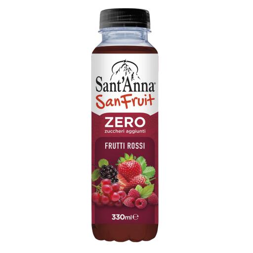 Sanfruit Zero zuccheri zuccheri aggiunti ai frutti Rossi da 330ml Sant'Anna
