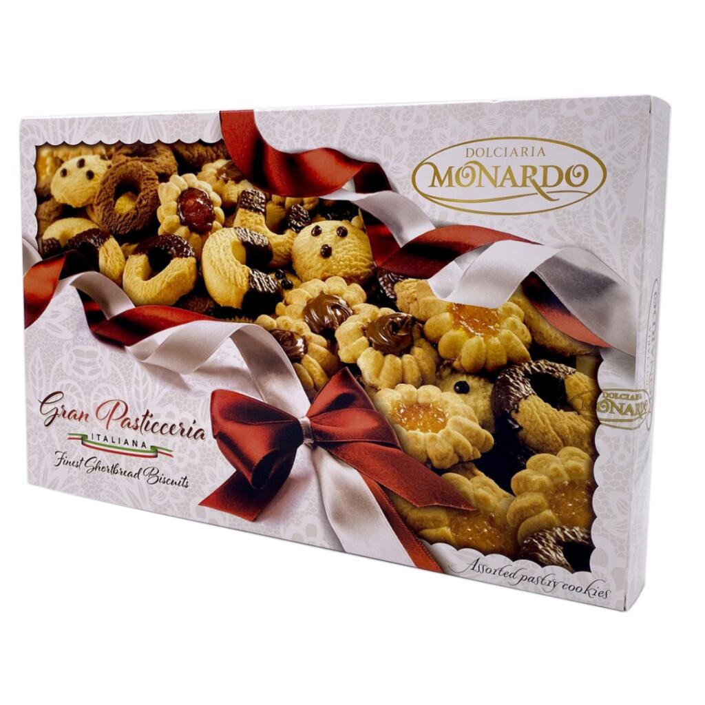 Gran Pasticceria assortita 350g scatola Fiocco Rosso Monardo