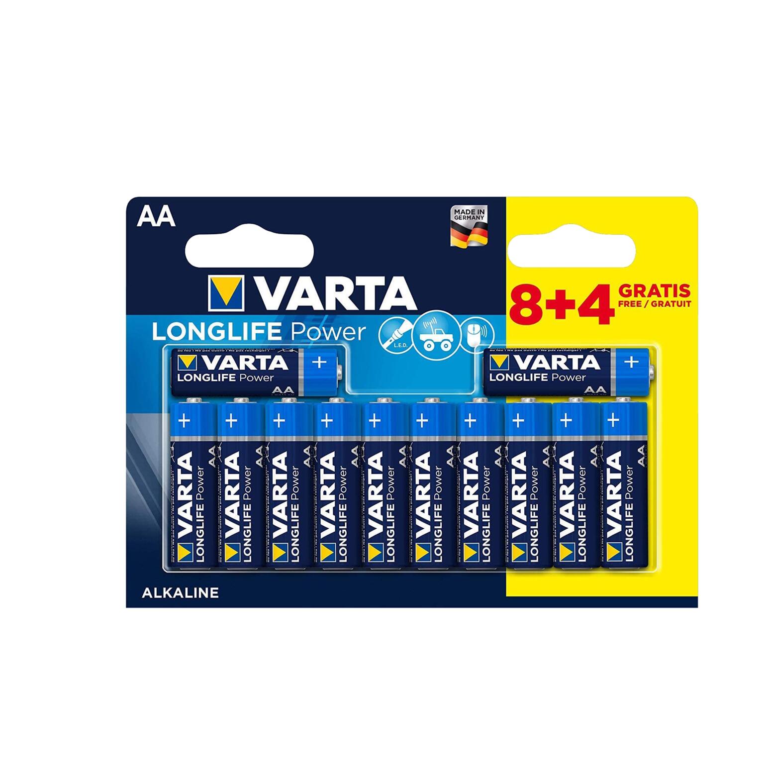 Long life power AAA 8+4 GRATIS VARTA