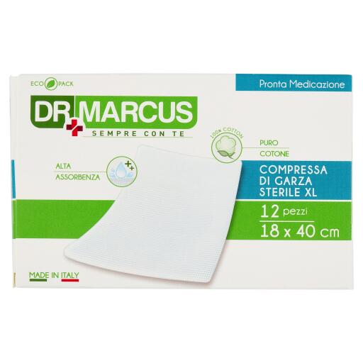 Garza sterile 18x40cm 12 pezzi Dr Marcus