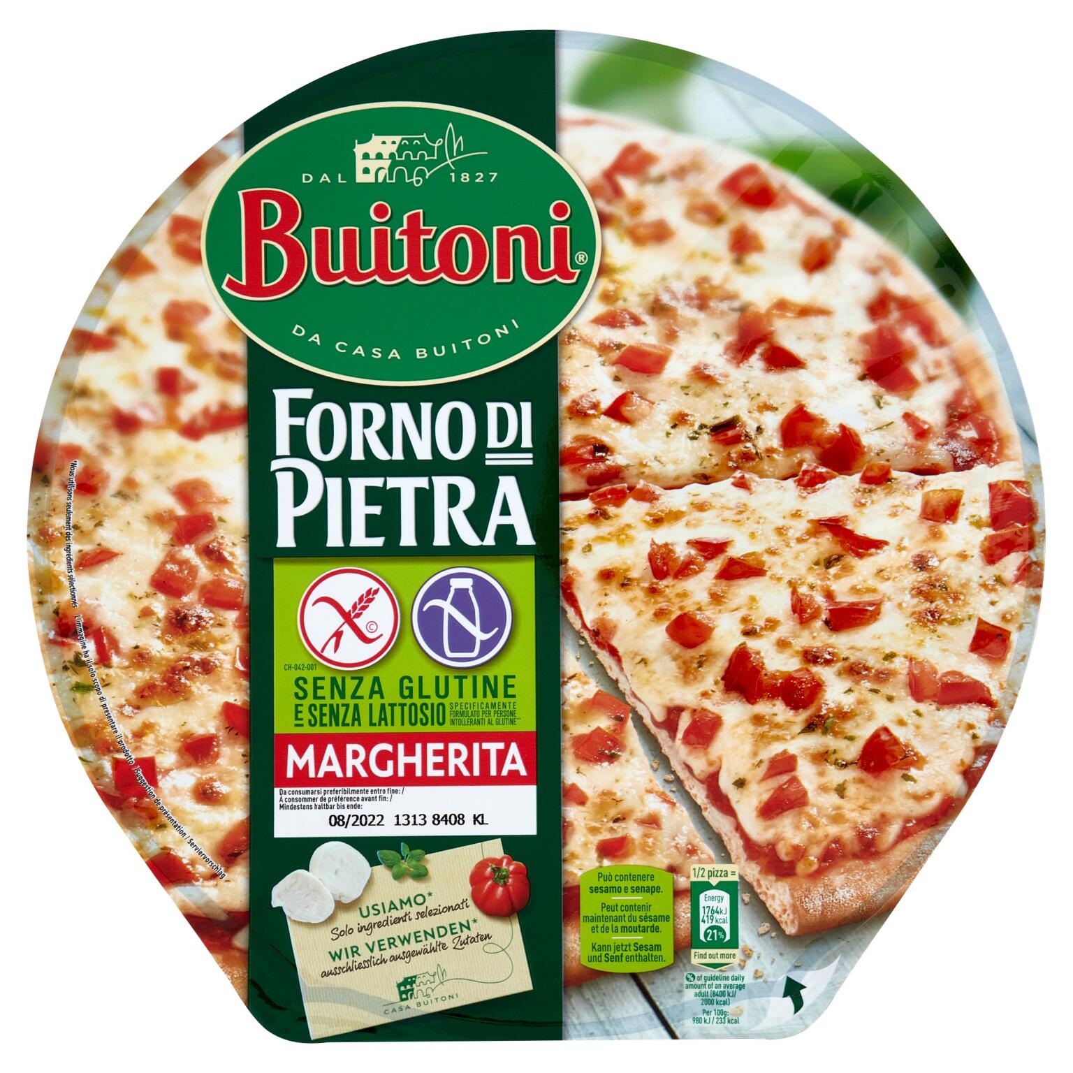 Pizza margherita 360g Buitoni senza glutine