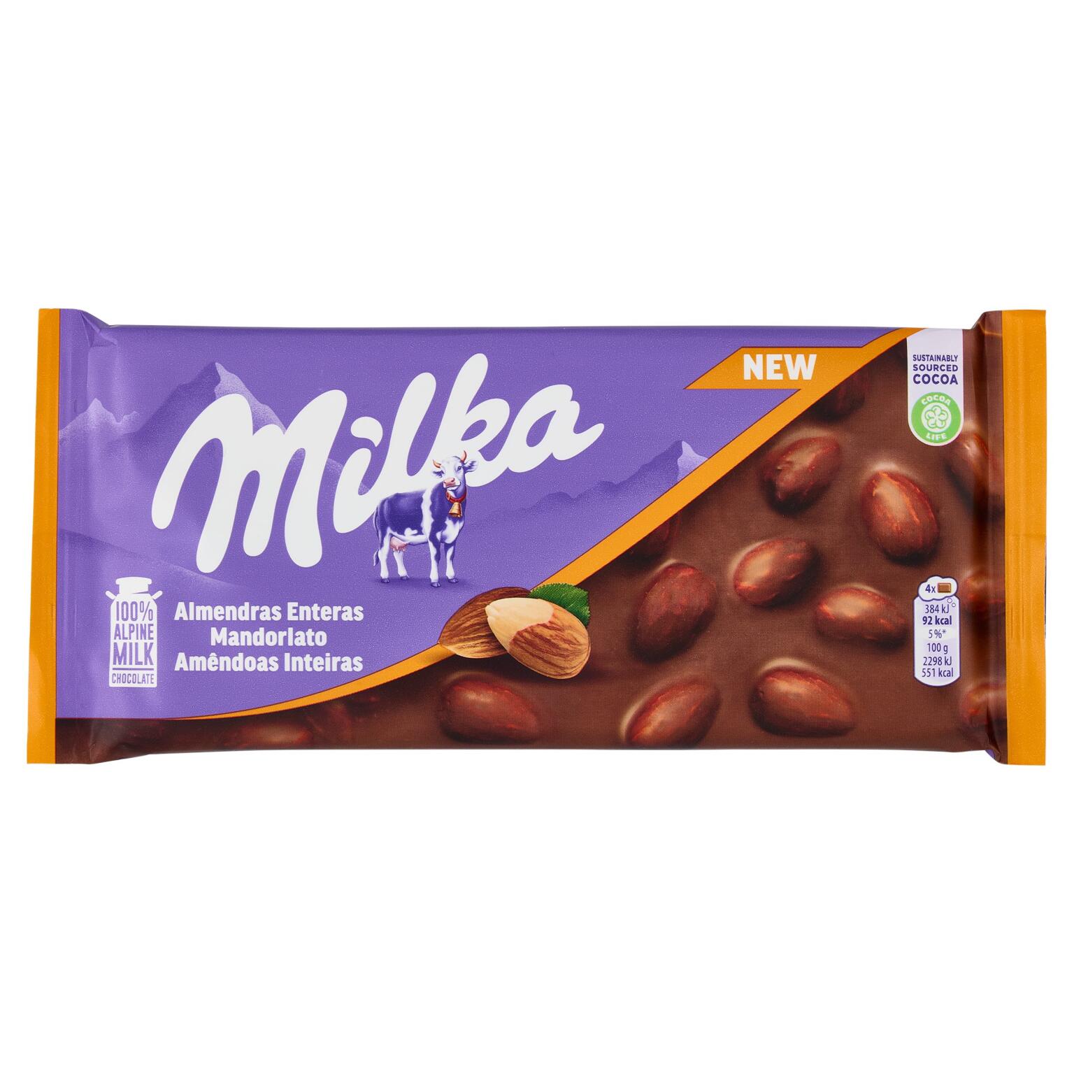 Tavoletta di Cioccolato Mandorlato con mandorle intere 100g Milka