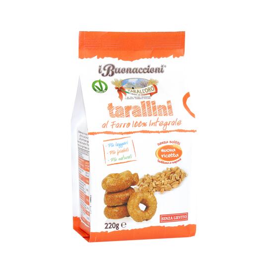 Tarallini al farro 100% integrale con olio extra vergine di oliva 220g I buonaccioni Tarall'oro
