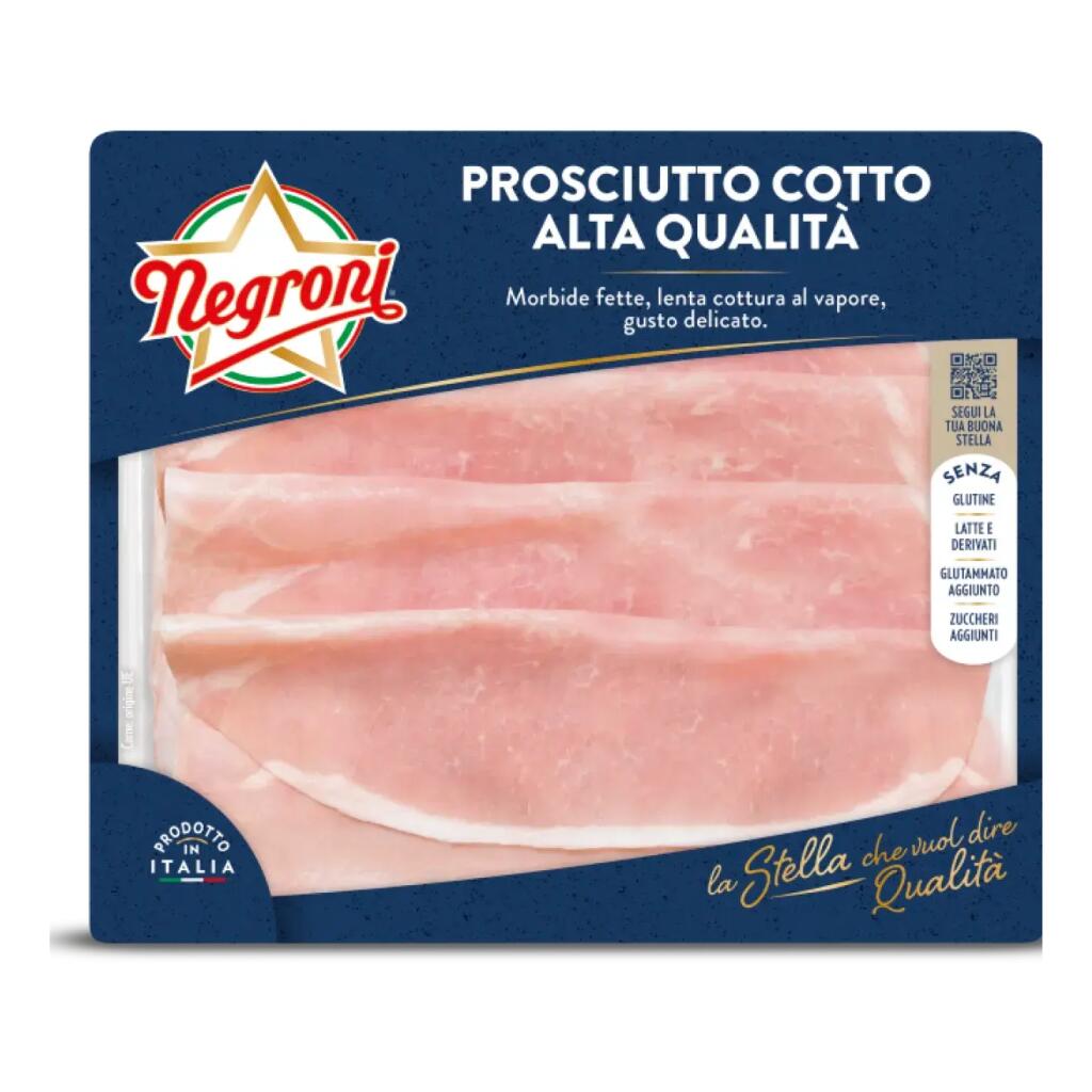 Prosciutto cotto Stella alta qualità affettato 110g e senza derivati del latte senza glutine