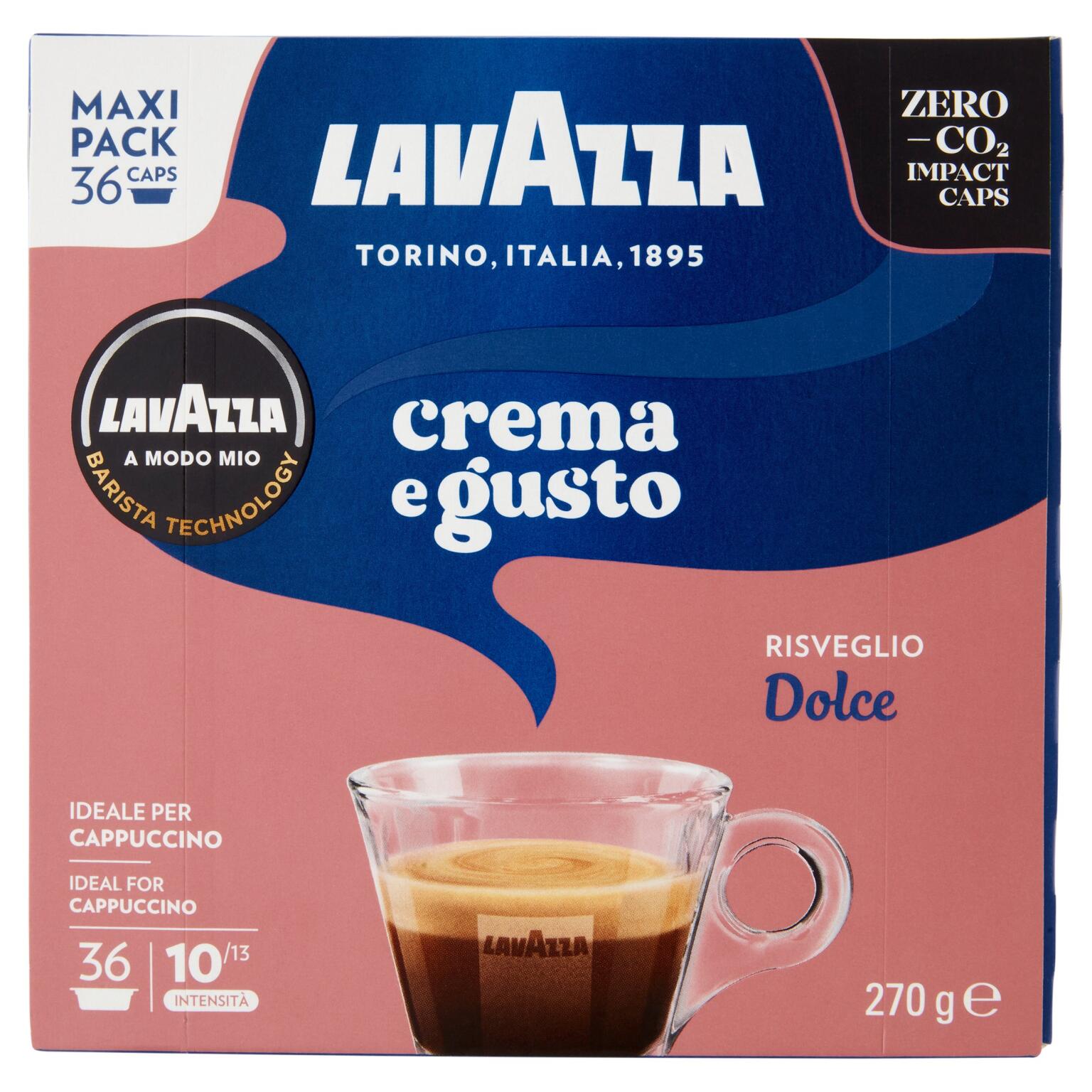Capsule Crema&Gusto Dolce Risveglio confezione da 36 capsule 270g intensità 13 A Modo Mio Lavazza