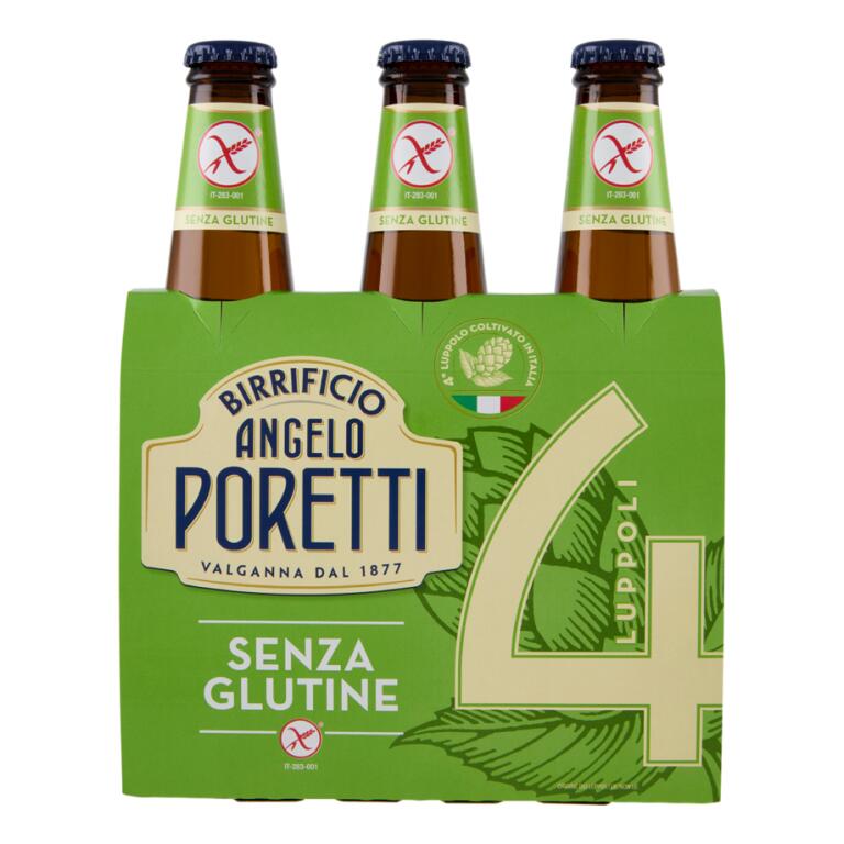 Birra Angelo Poretti senza glutine cl33x3 bottiglia