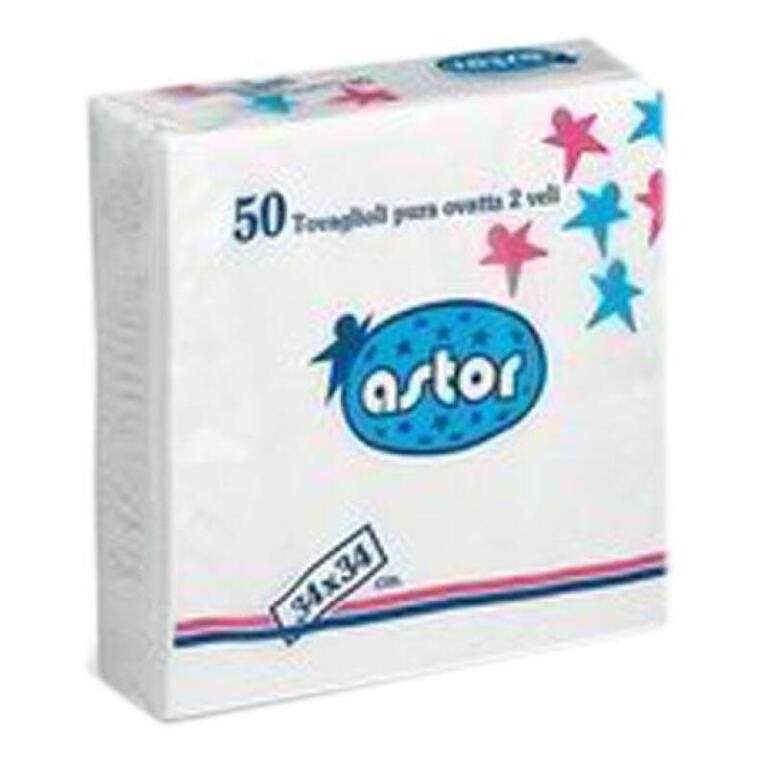 50 tovaglioli 2 veli bianchi 34x34 cm Astor