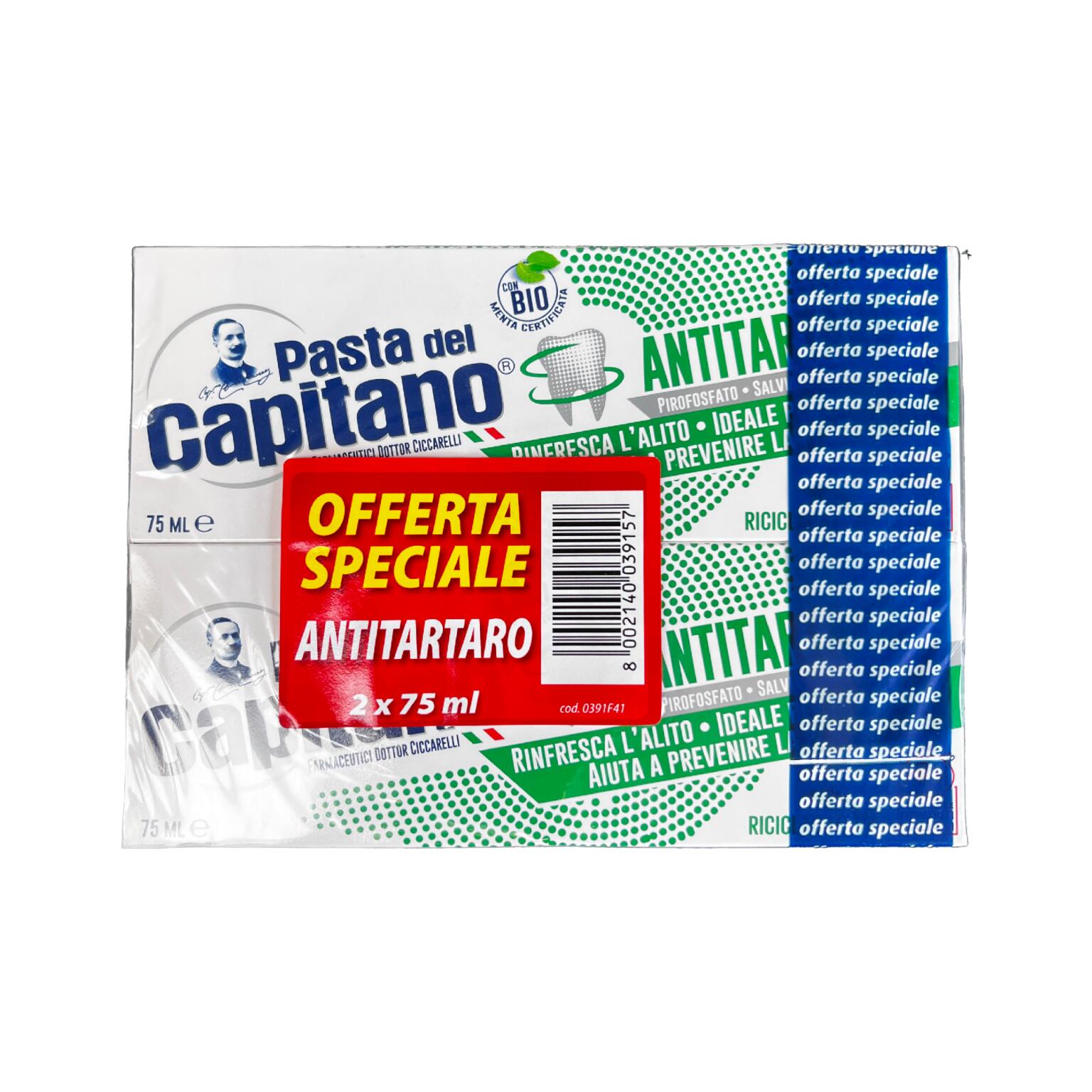 Dentifricio Antitartaro 75mlx2 bis Pasta del Capitano