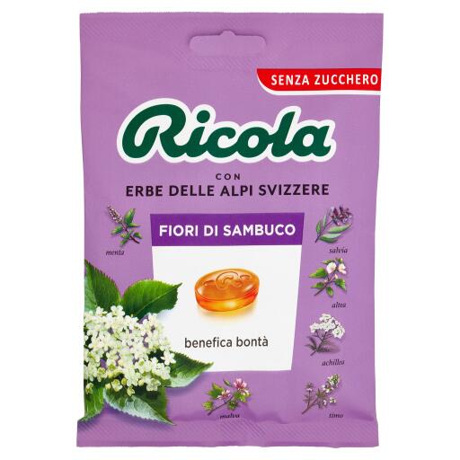 Caramelle fior di sambuco senza zucchero in busta 70g Ricola