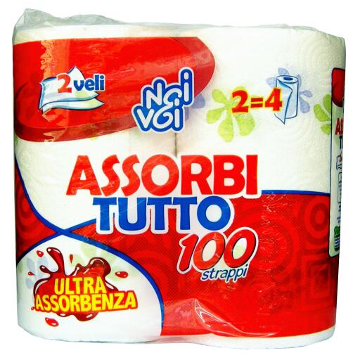 Assorbitutto 2 veli 2 rotoli 100 strappi Noi&Voi