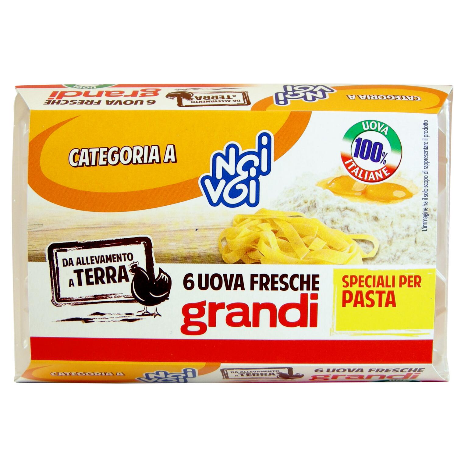 Uova da allevamento a terra x6 pasta gialla large Noi&Voi