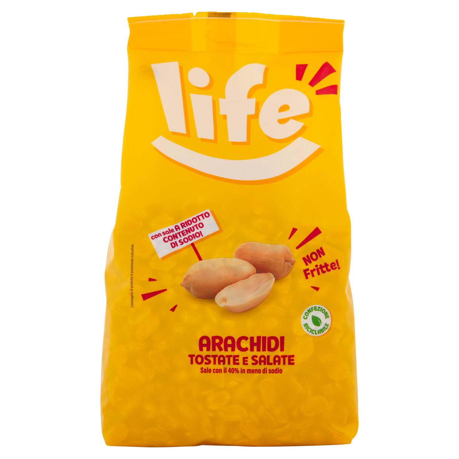 Arachidi sgusciate e salate sacchetto 1kg Life