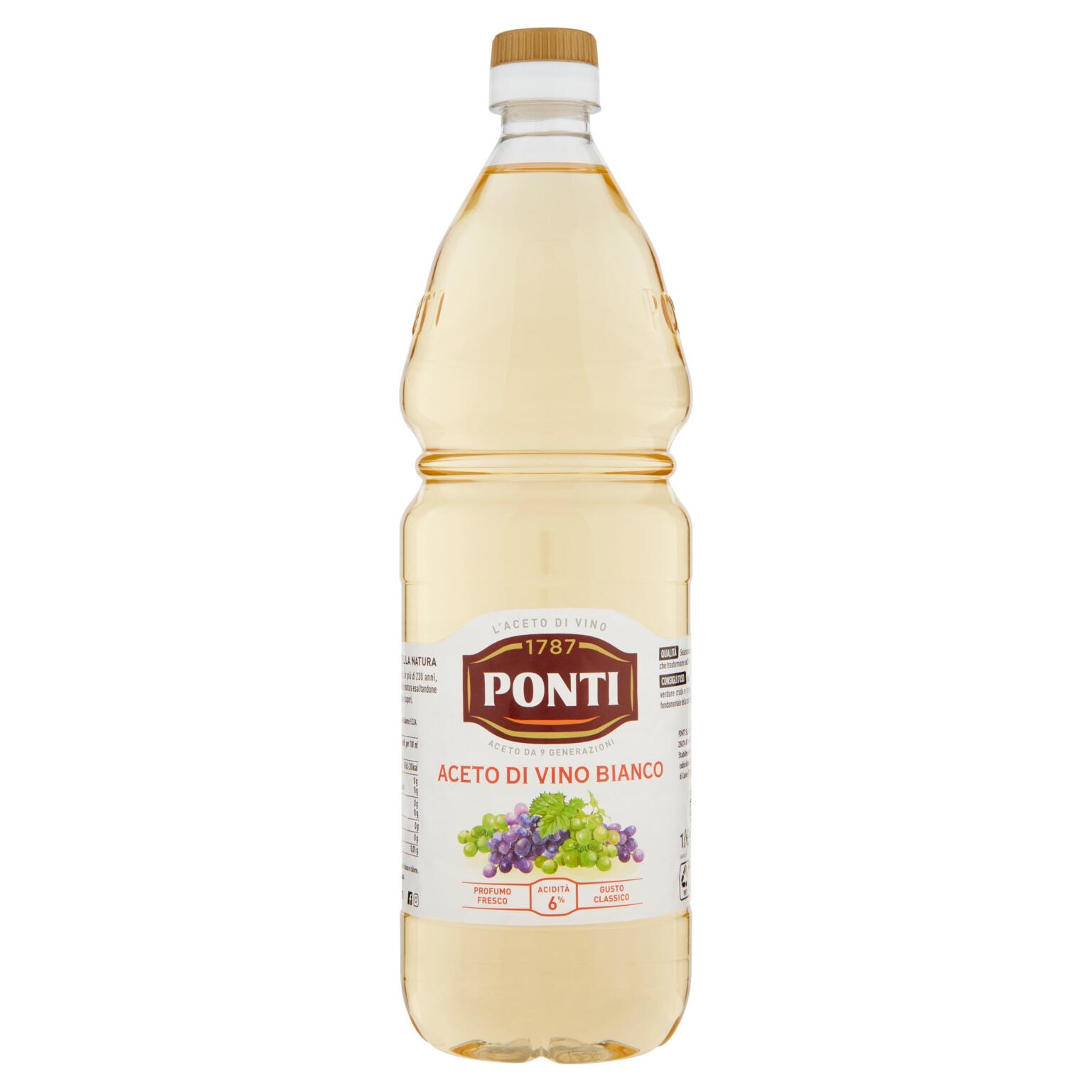 Aceto di vino bianco 1 litro pet Ponti