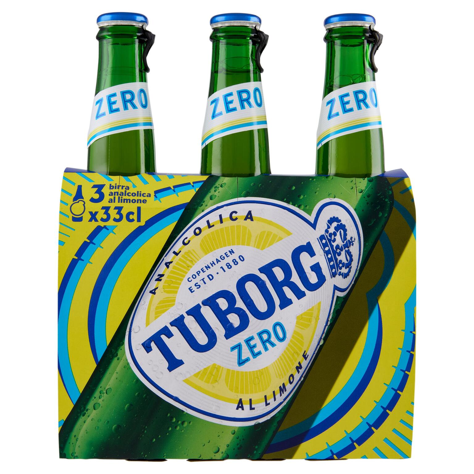 Birra Tuborg zero lemon 3x33cl.
