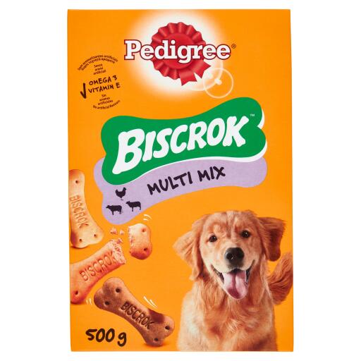Biscrok original in 3 varietà con omega 3, vitamine e minerali 500g Pedigree