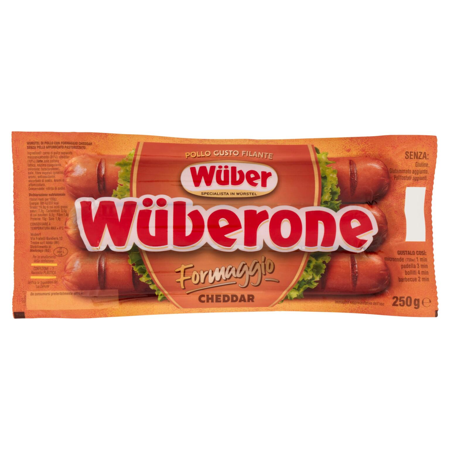 Wuberone di pollo con cheddar 250g Wuber