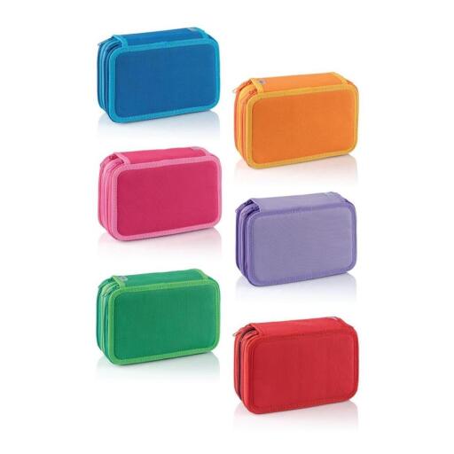 Astuccio 3 zip, bicolor 12 pastelli e 18 pennarelli