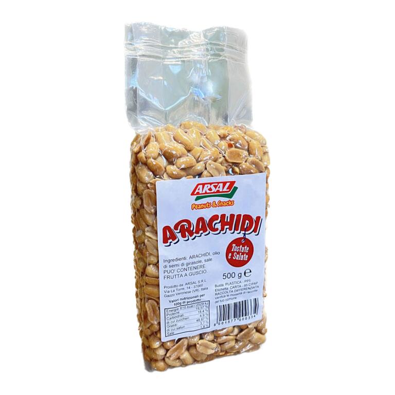Arachidi Tostate e Salate sottovuoto 500g Arsal