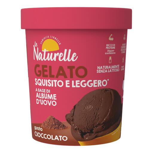 Gelacon squisito e leggero a base di albume d'uovo gusto cioccolato da 250g Le Naturelle