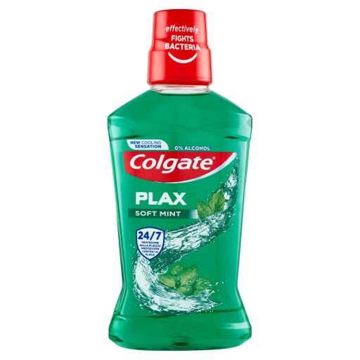 Collutorio protezione con agente antibatterico    menta delicata plax senza alcool 500ml Colgate