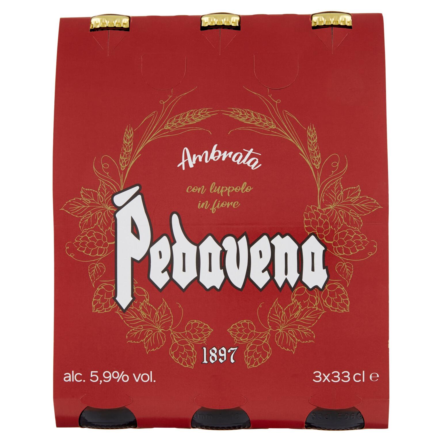 Birra Pedavena ambrata 3x33cl bottiglia